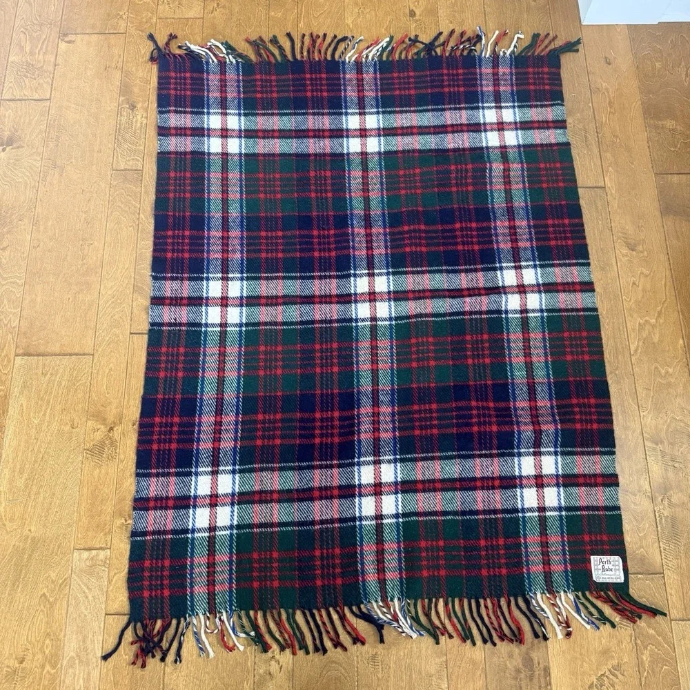 Vintage Perth Robe All Wool Tartan Plaid Throw Blanket Lap Robe 41x60 Cabin F/W